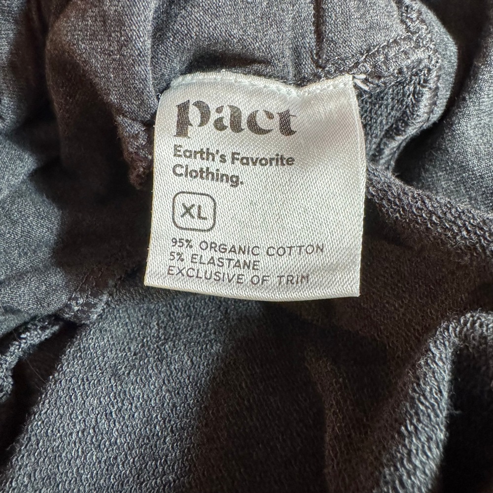 Pact Mens Organic Cotton Quarter Zip Pullover Charcoal Gray Heather XL - Picture 4 of 9